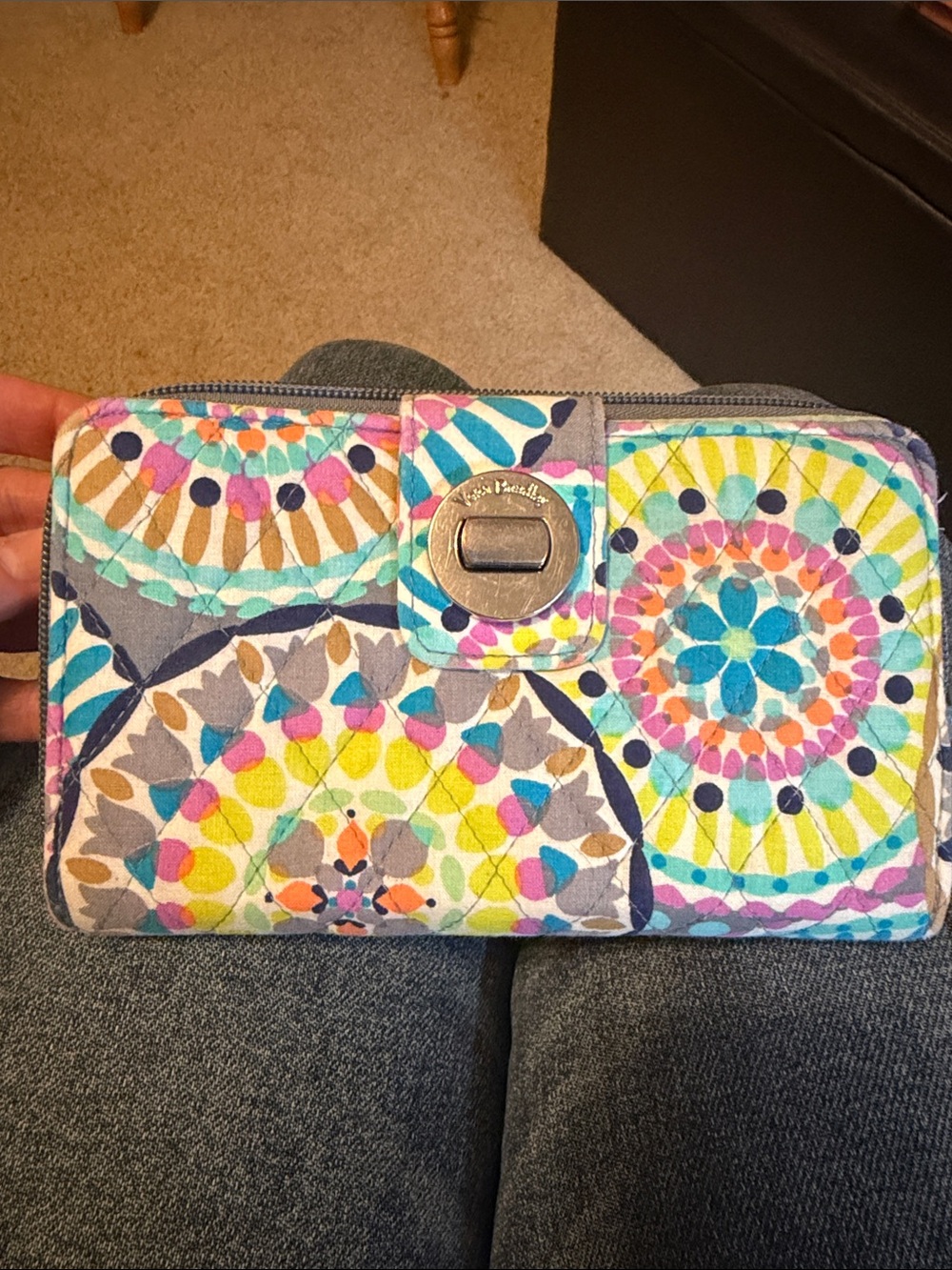 Vera Bradley Multicolor Mandala Quilted Zip Wallet